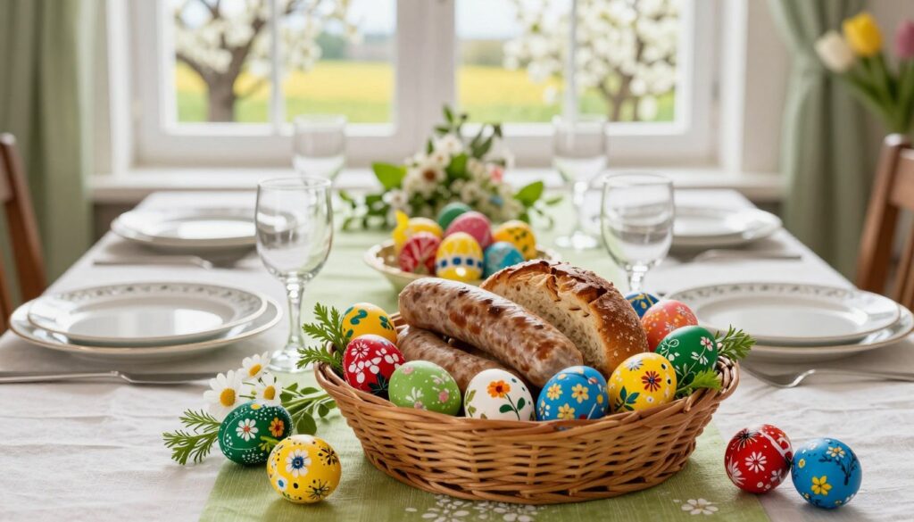 Pisanki, Święconka i wielkanocny stół